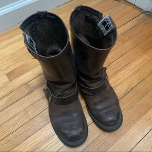 FRYE women’s engineer brown boots, size 5 1/2 M